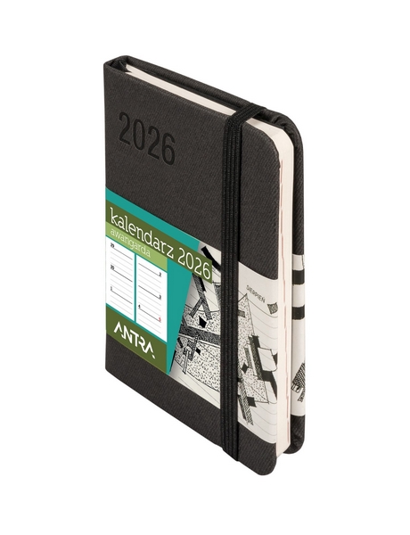 Kalendarz książkowy A7 TDW Awangarda czarny Antra